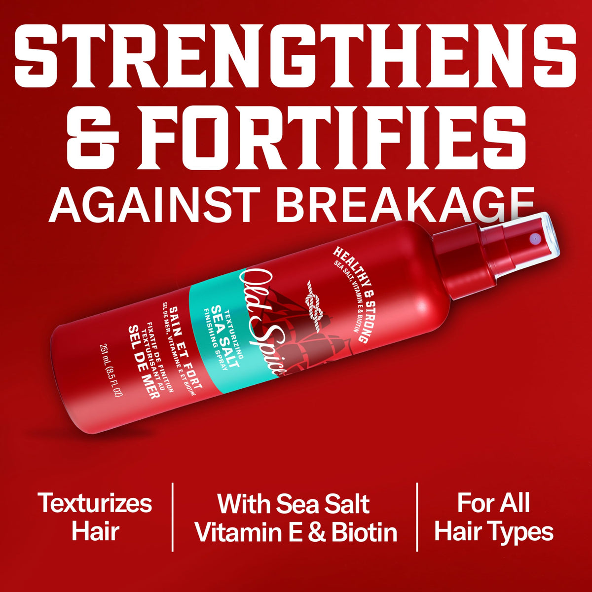 Old Spice sea salt back label with ingredients list and usage directions