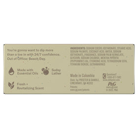 Old Spice Seas The Day ingredients label detail showing plant-based claim