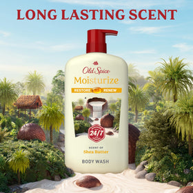Old Spice bottle held in hand to show 30 oz size and value