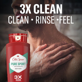 Old Spice bottle next to towel showing size comparison and lasting supply