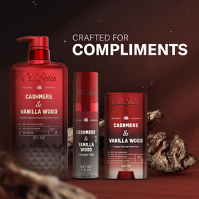 Old Spice body wash on bathroom shelf styled for daily grooming benefit