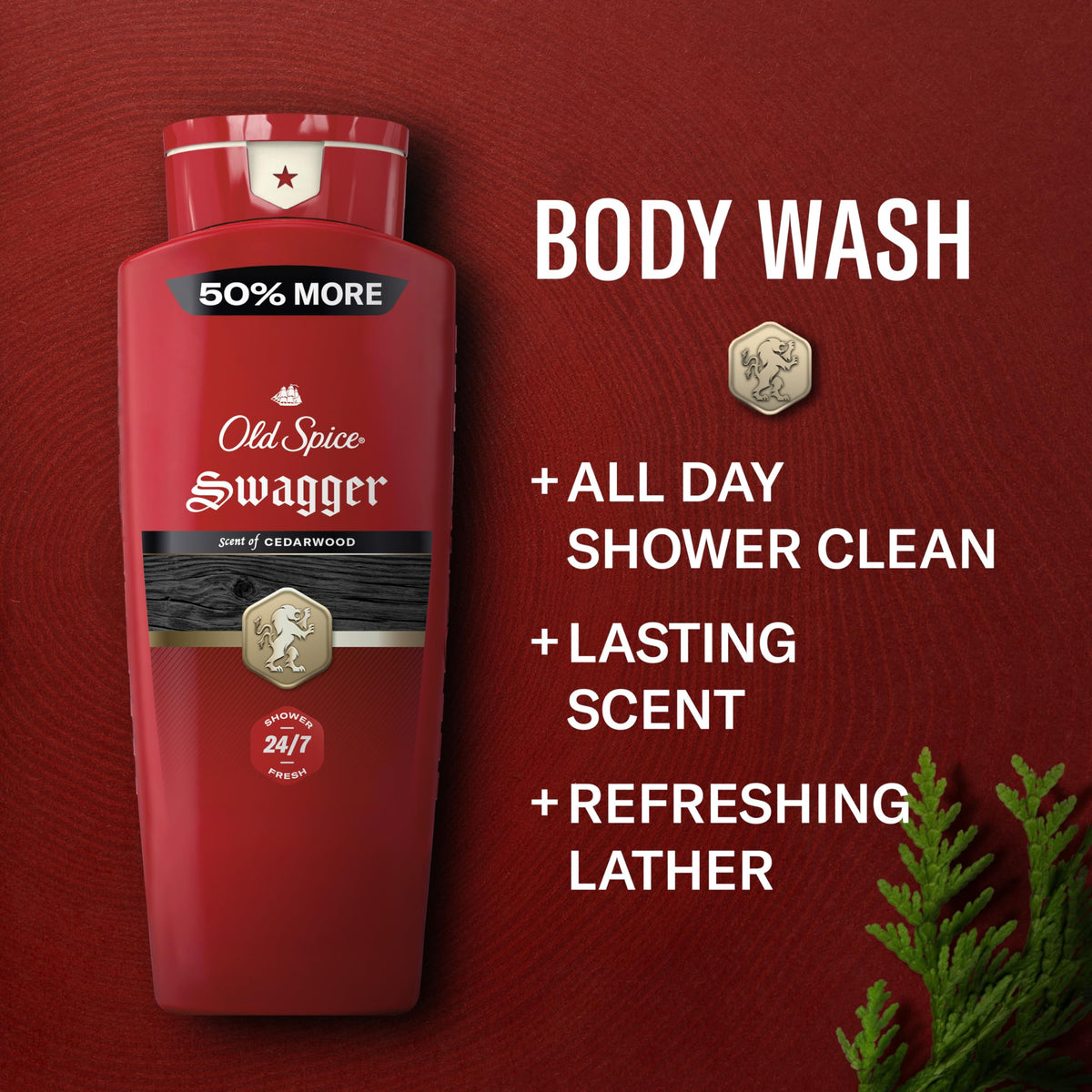 Old Spice Swagger back label with ingredients and directions, provides usage clarity