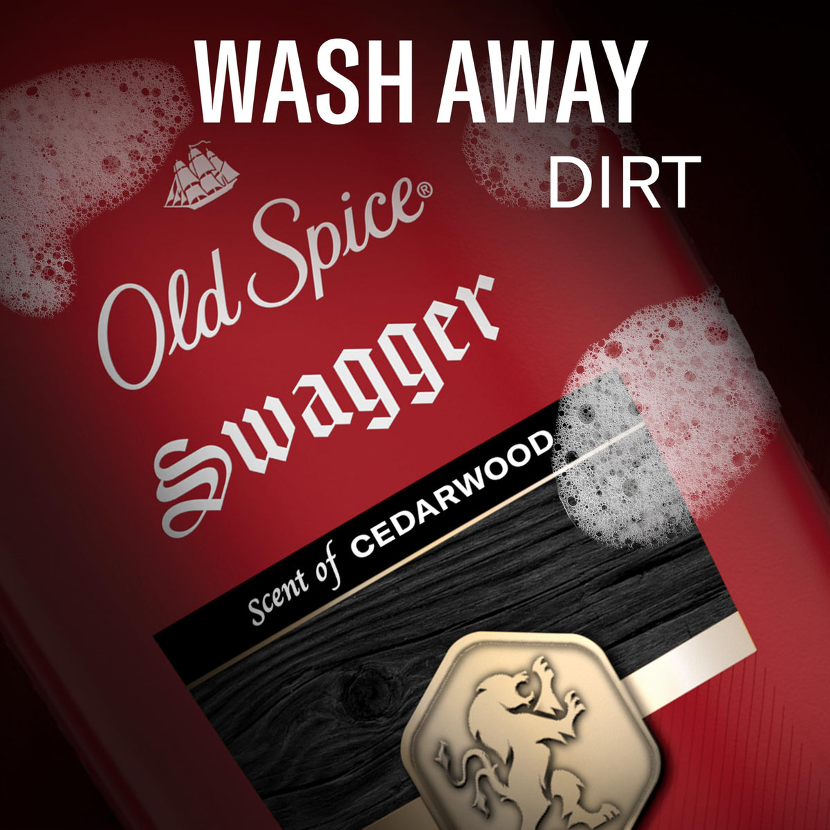 Old Spice Swagger bottle in shower setting showing in-use freshness benefit
