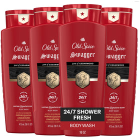 Old Spice Swagger Cedarwood front packaging showing bold scent and long-lasting benefit