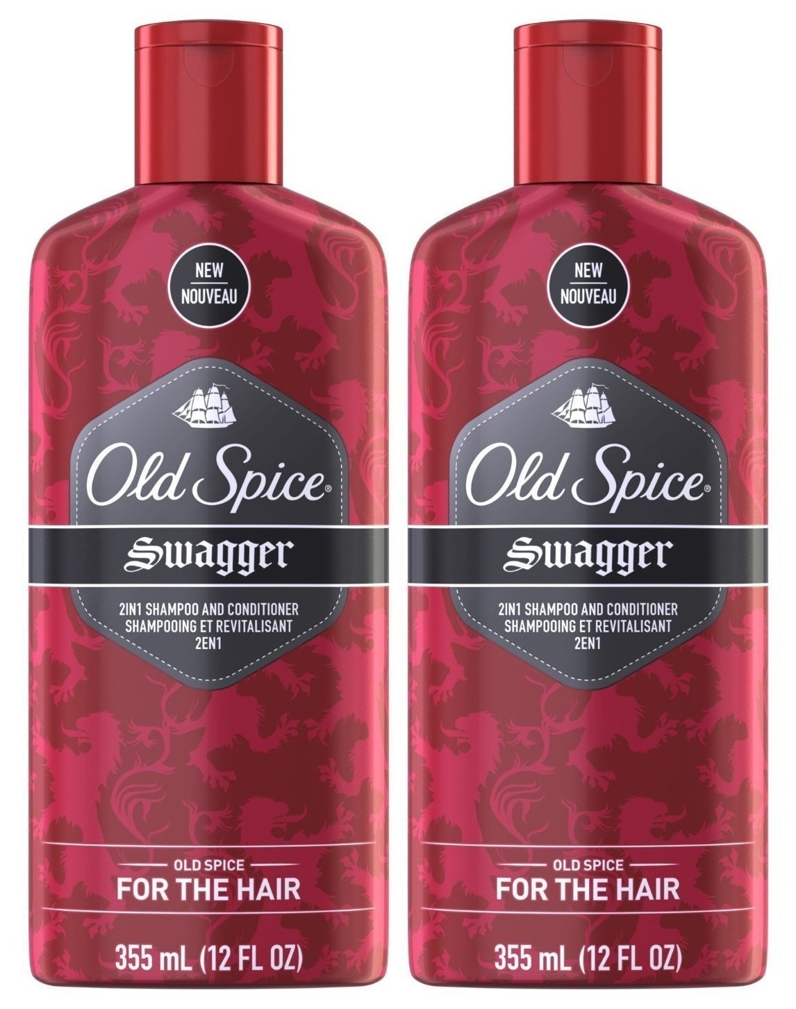 Old Spice Swagger front packaging showing 12 oz bottle and bold fragrance benefit