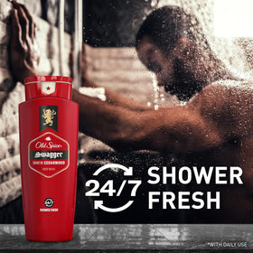 Old Spice Swagger pump and cap detail highlighting easy-dispense benefit