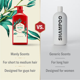 Old Spice shampoo lather close-up showing creamy texture and suds