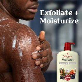 Old Spice Volcano back label close-up showing ingredients and usage directions