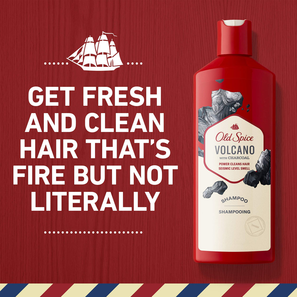 Old Spice Volcano in-shower application showing foam and quick-clean benefit