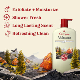 Old Spice Volcano being dispensed from pump into hand demonstrating easy control