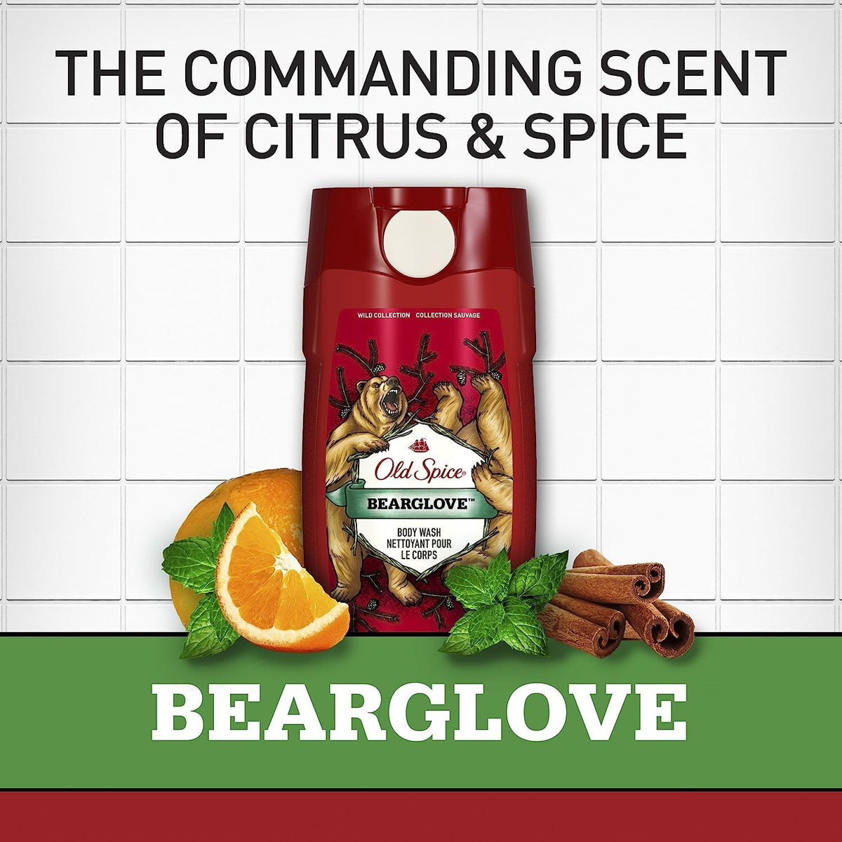 Old Spice Wild Bearglove pump dispensing gel into hand to create rich lather quickly