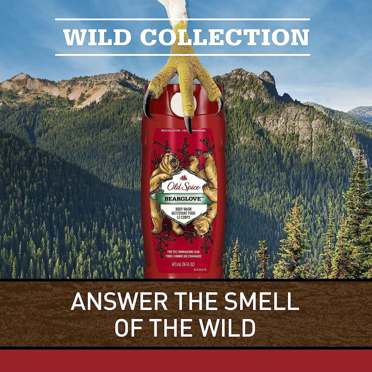 Old Spice Wild Bearglove gel texture close-up showing smooth foam and cleansing power