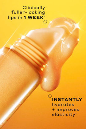 Ole Henriksen applied on lips lifestyle shot showing sheer citrus tint and radiant, fuller-looking smile