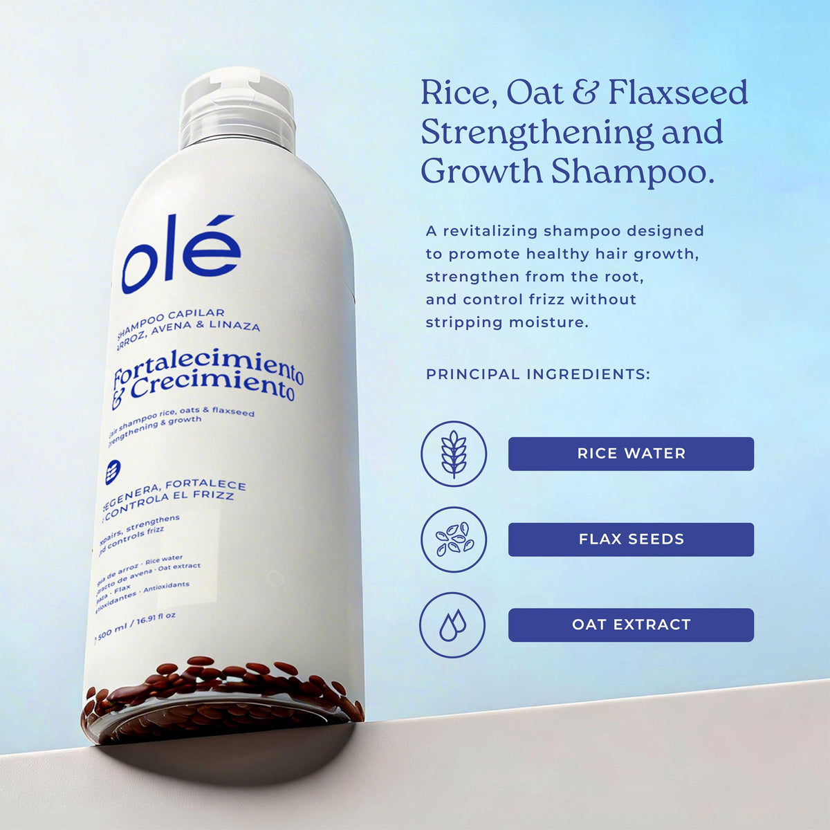 OLÉ close-up of shampoo foam texture for gentle hydration