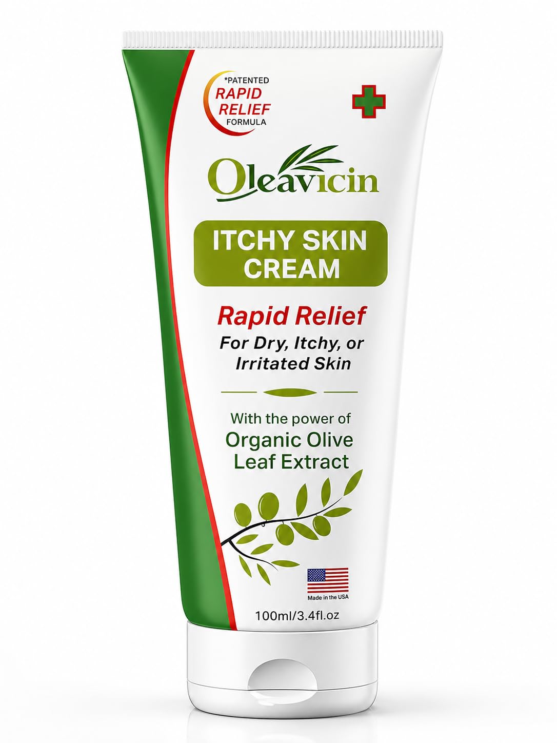 Oleavicin front packaging showing tube and branding for fast relief
