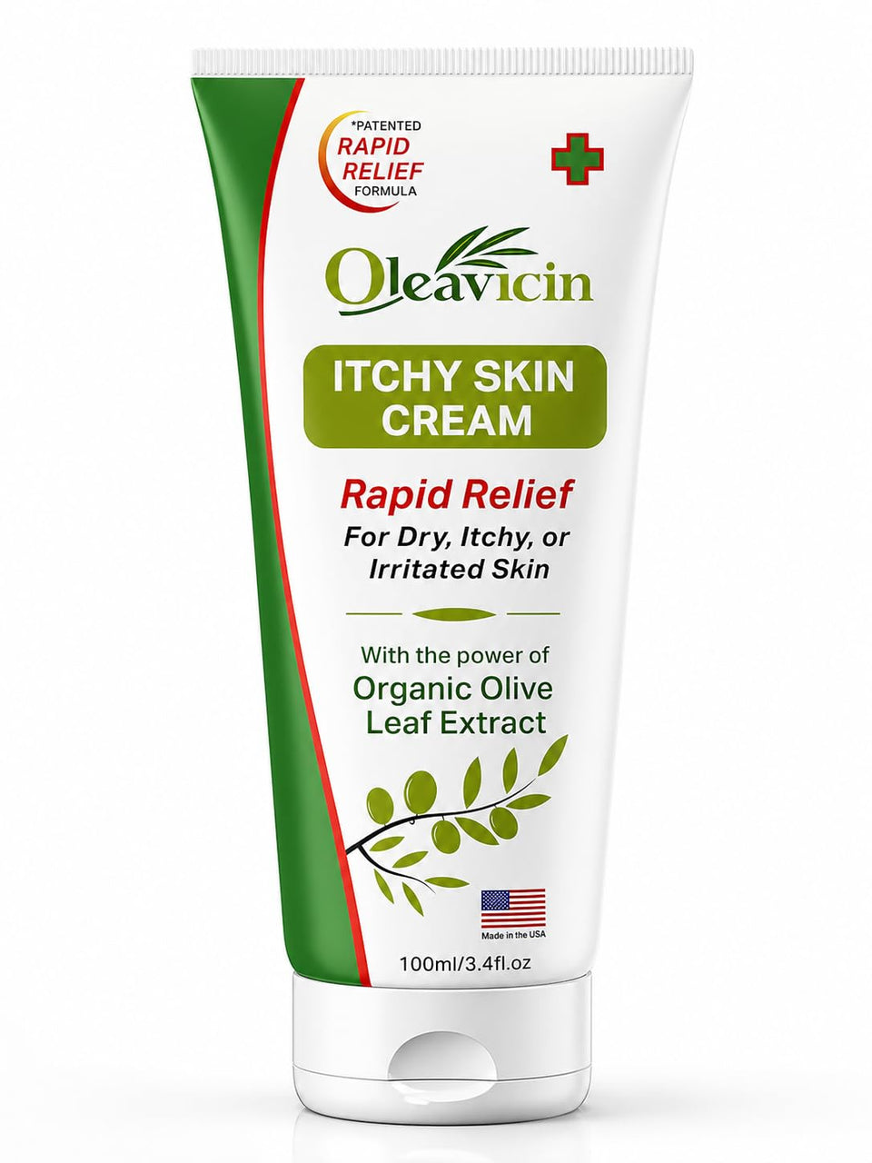 Oleavicin front packaging showing tube and branding for fast relief