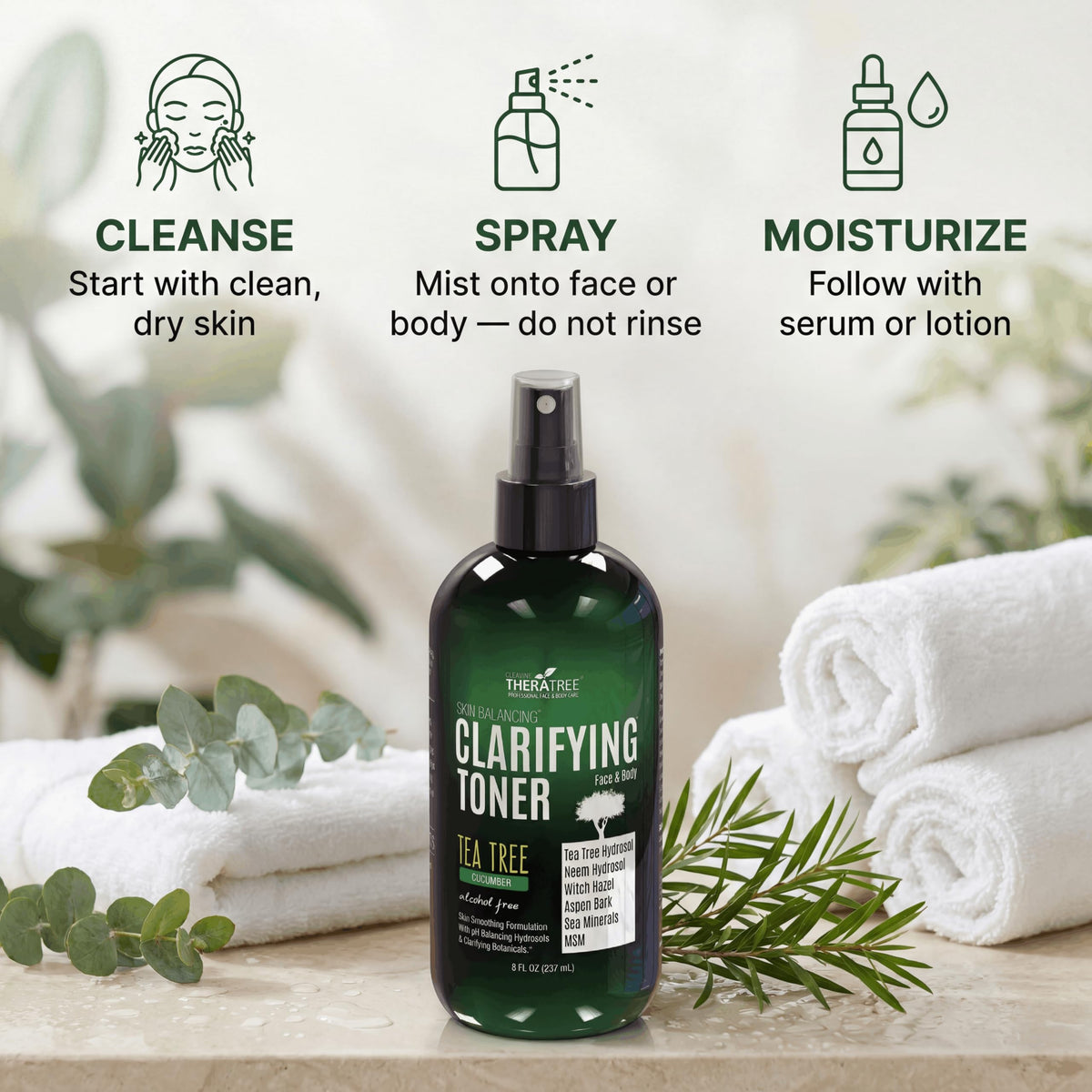 Oleavine 8 fl oz bottle size comparison showing travel-friendly volume