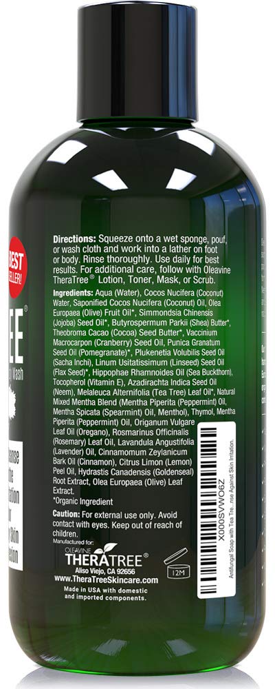 Oleavine bottle beside a ruler showing 12 fl oz scale, clarifying size and travel convenience