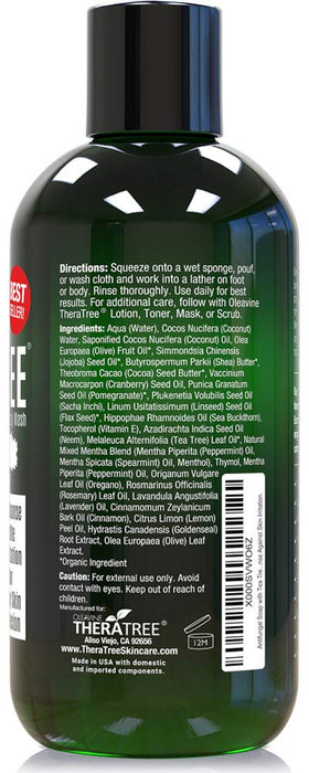 Oleavine bottle beside a ruler showing 12 fl oz scale, clarifying size and travel convenience