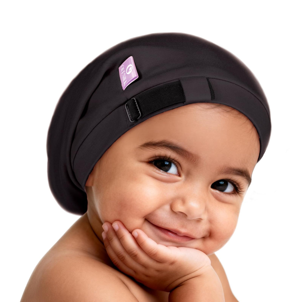 OLESILK bonnet front view showing smooth fit and protective coverage