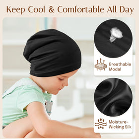 OLESILK bonnet beside a toy for scale showing compact, flexible size