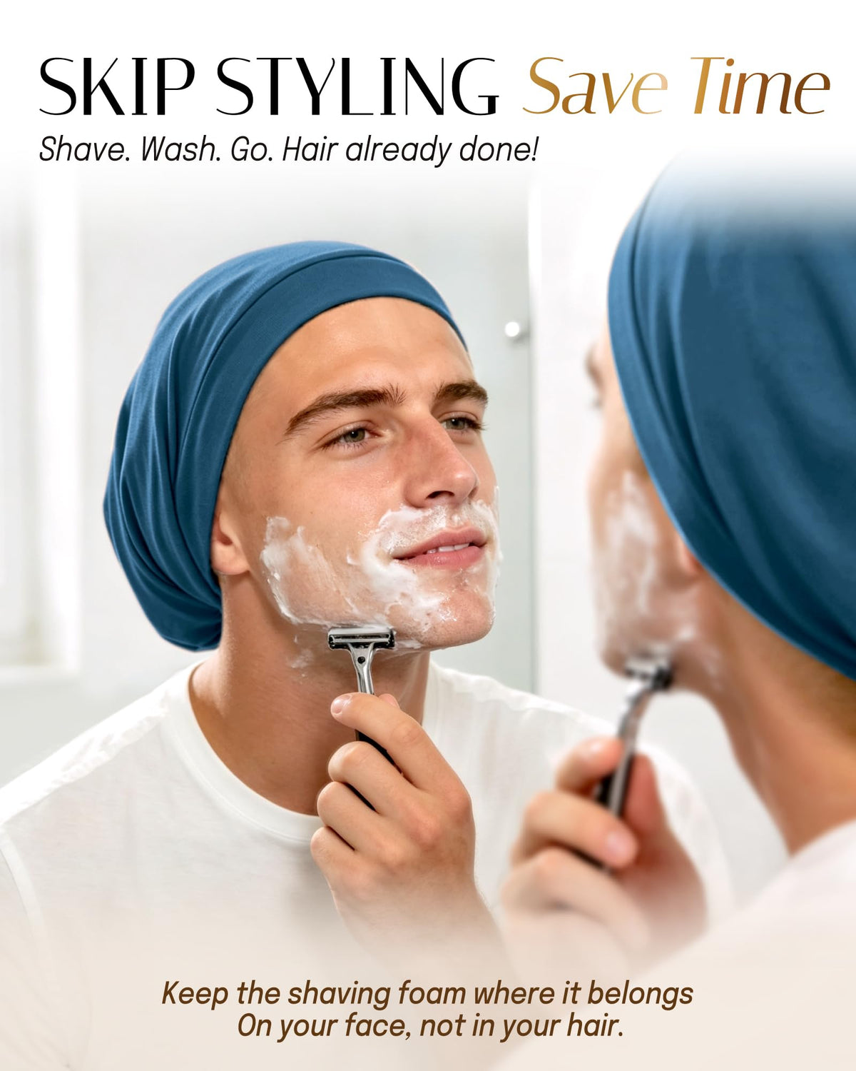 OLESILK worn on curly hair demonstrating frizz reduction and protection benefit