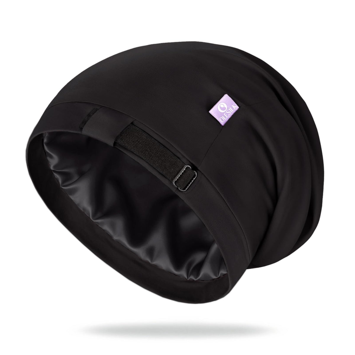 OLESILK front view of bonnet showing sleek silhouette and secure fit