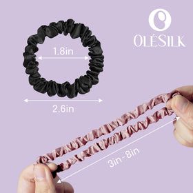OLESILK purple gift box with scrunchies displayed showing present-ready packaging benefit