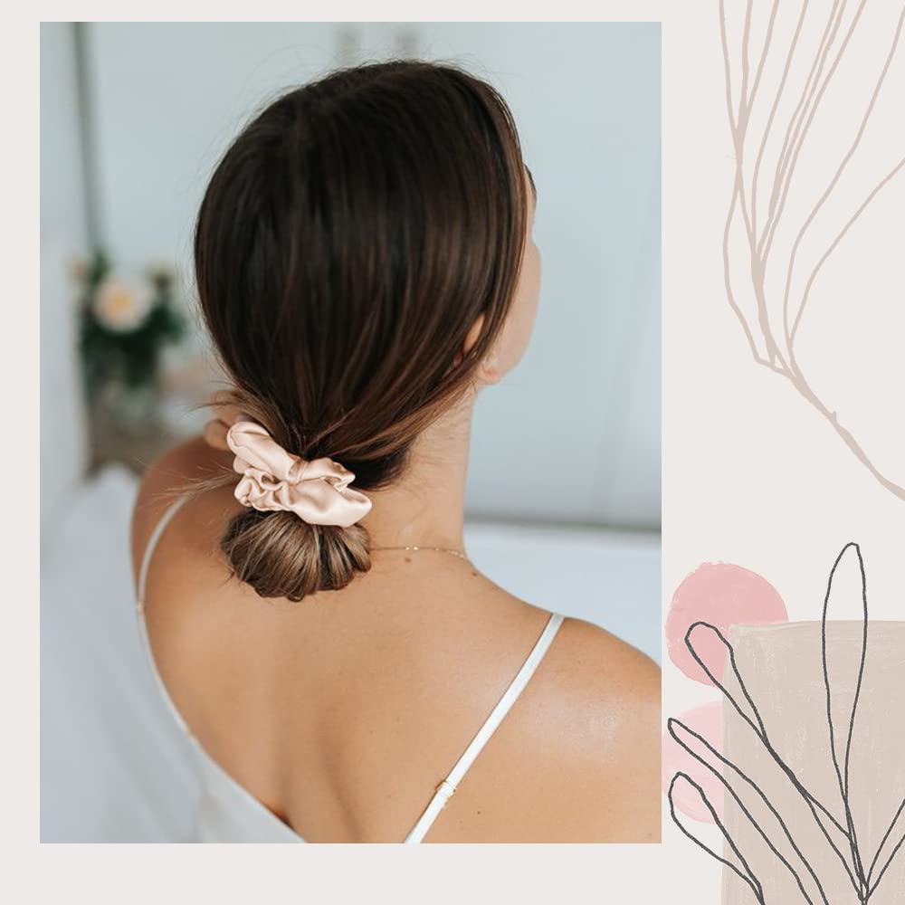 OLESILK scrunchie on pillow showing sleep protection and hair preservation