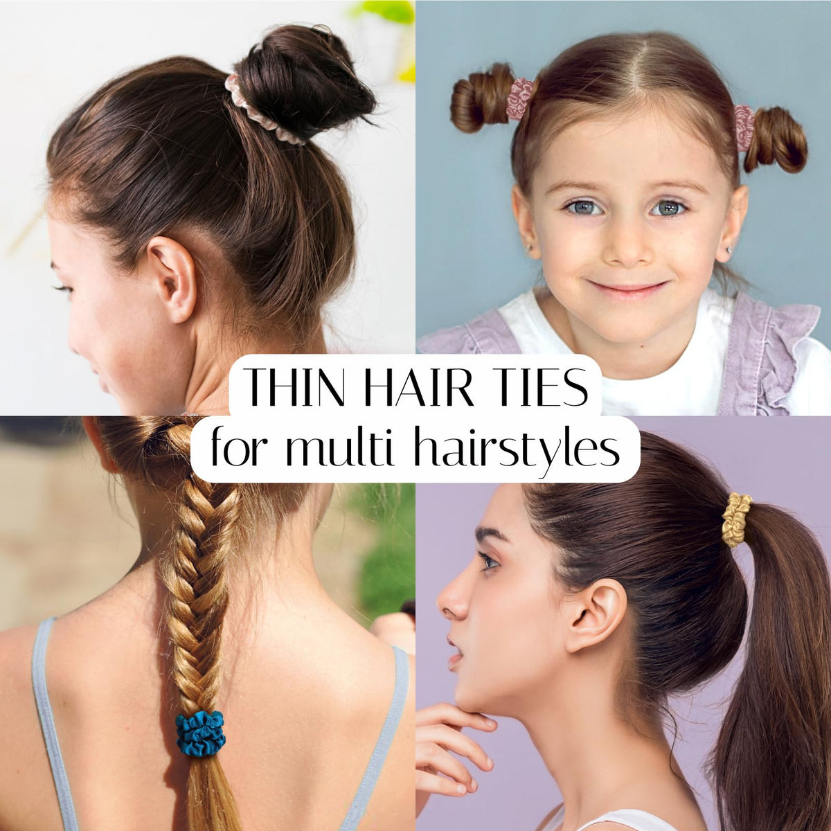 OLESILK scrunchie holding a ponytail showing crease-free finish and gentle hold benefit