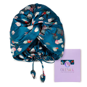 OLESILK royal blue bonnet front view showing elegant finish and protective design