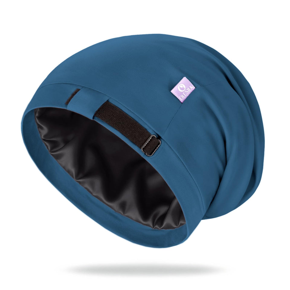 OLESILK royalblue front view showing bonnet shape and snug fit benefit