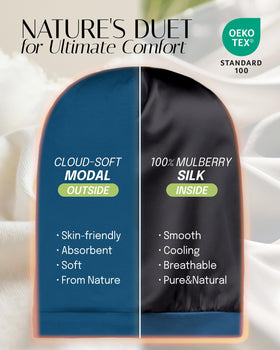 OLESILK close-up of mulberry silk lining preserving hair moisture benefit