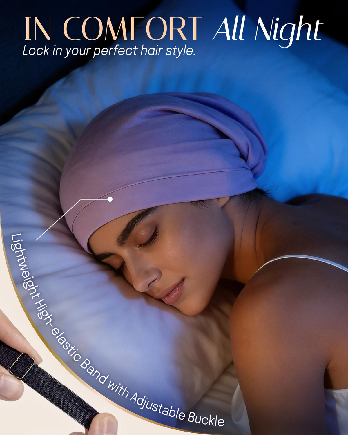 OLESILK bonnet protecting styled hair like braids and curls for longer wear