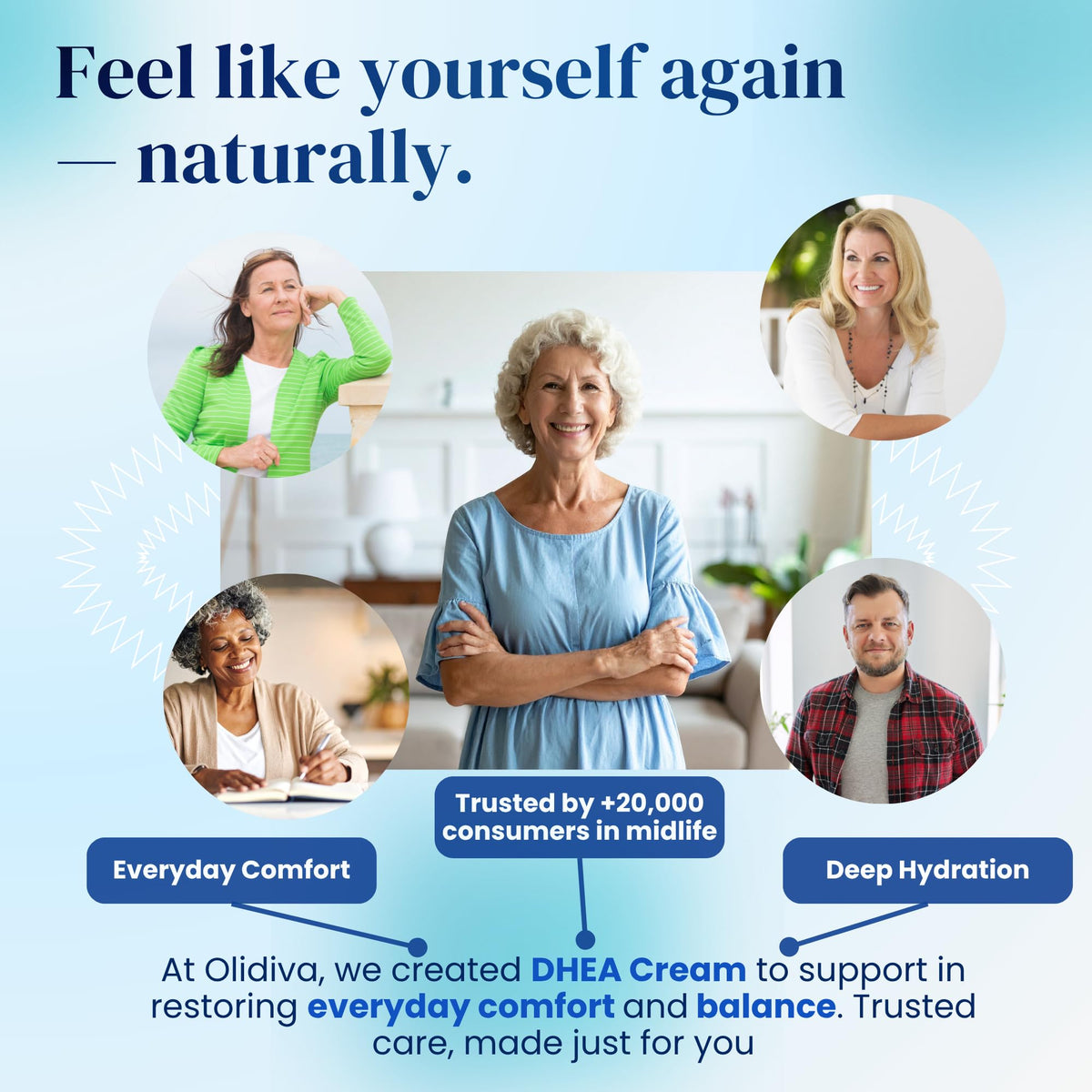 Olidiva cream on bedroom counter suggesting nightly routine and convenient application before sleep