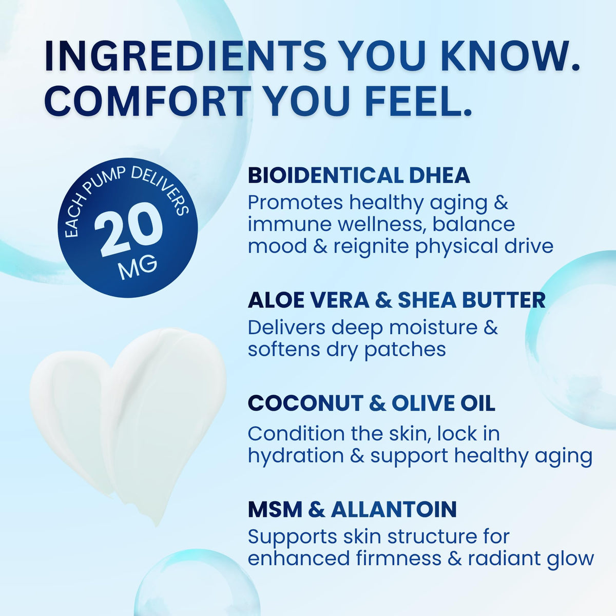 Olidiva cream texture close-up illustrating lightweight, fast-absorbing formula for smooth skin
