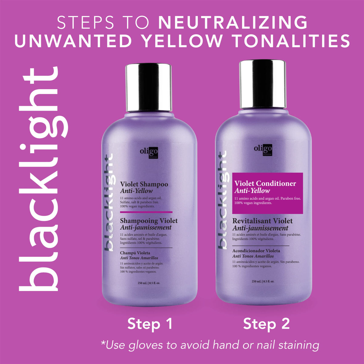 Oligo Professionnel being applied to damp hair, demonstrates even pigment distribution
