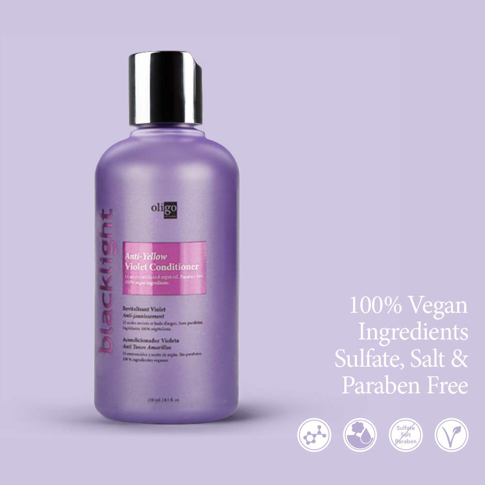 Oligo Professionnel before and after highlights comparison, reduces yellow tones