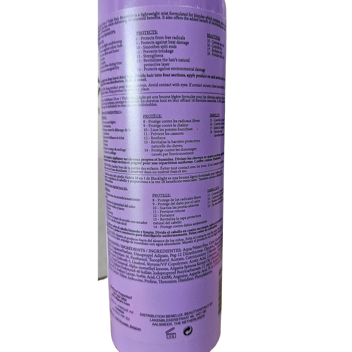 Oligo Professionnel bottle held in hand showing 8.5 oz size and travel-friendly benefit