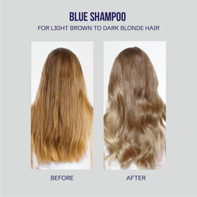 Oligo Professionnel before and after highlights showing reduced brassiness