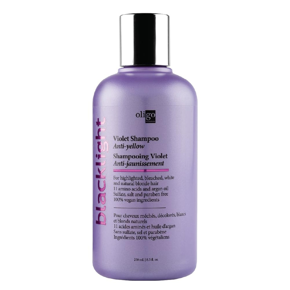 Oligo Professionnel front bottle showing label and 8.5oz size benefit of clear product info
