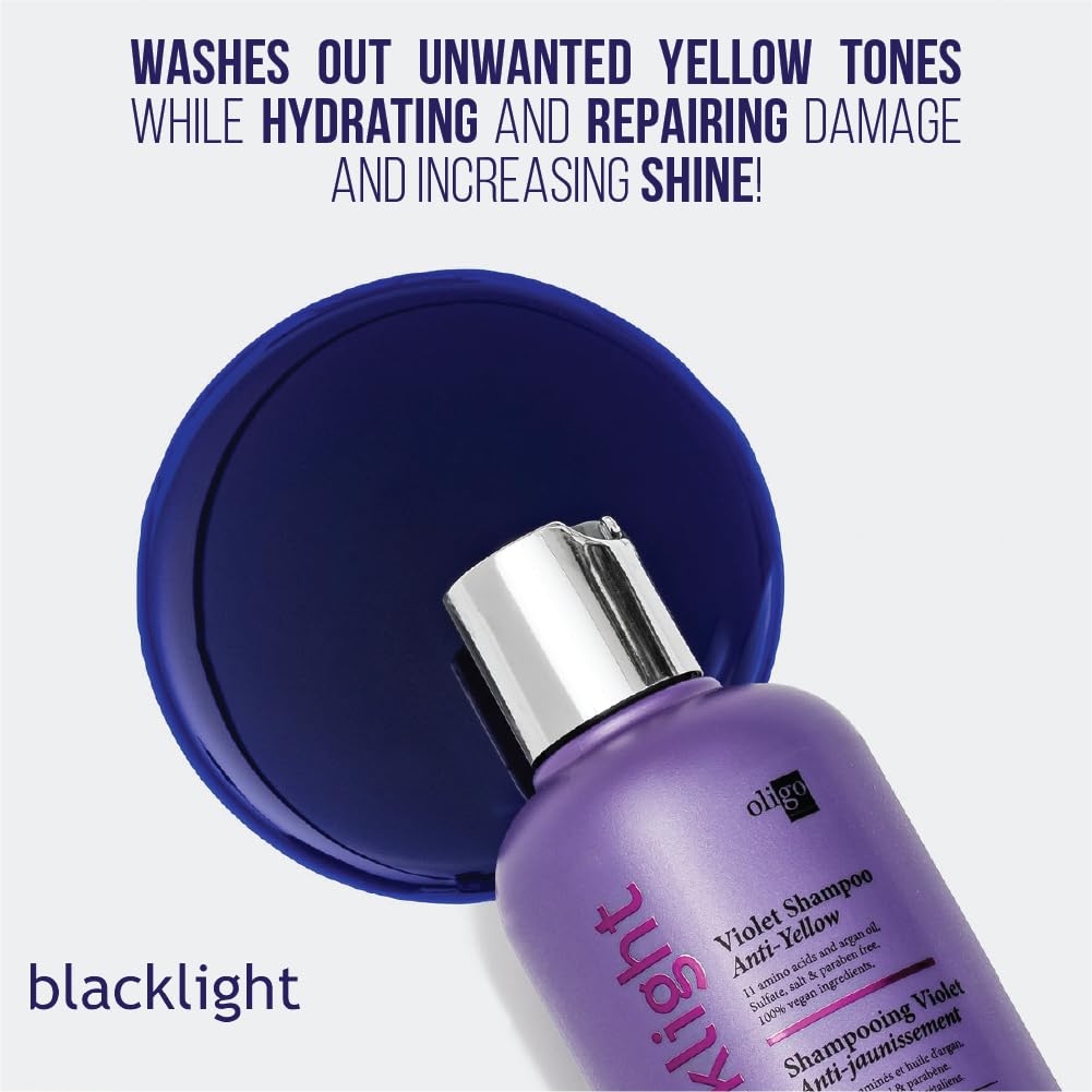 Oligo Professionnel shampoo lather on blonde hair demonstrating effective cleansing and toning