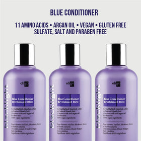 Oligo Professionnel before and after highlights comparison showing reduced brassiness