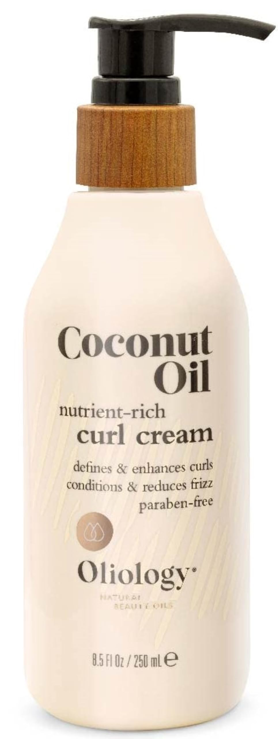 oliology coconut oil curl cream front packaging shows jar and label for clear identification