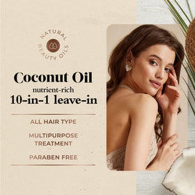 Oliology coconut oil spray on hair lengths showing smoother ends and shine