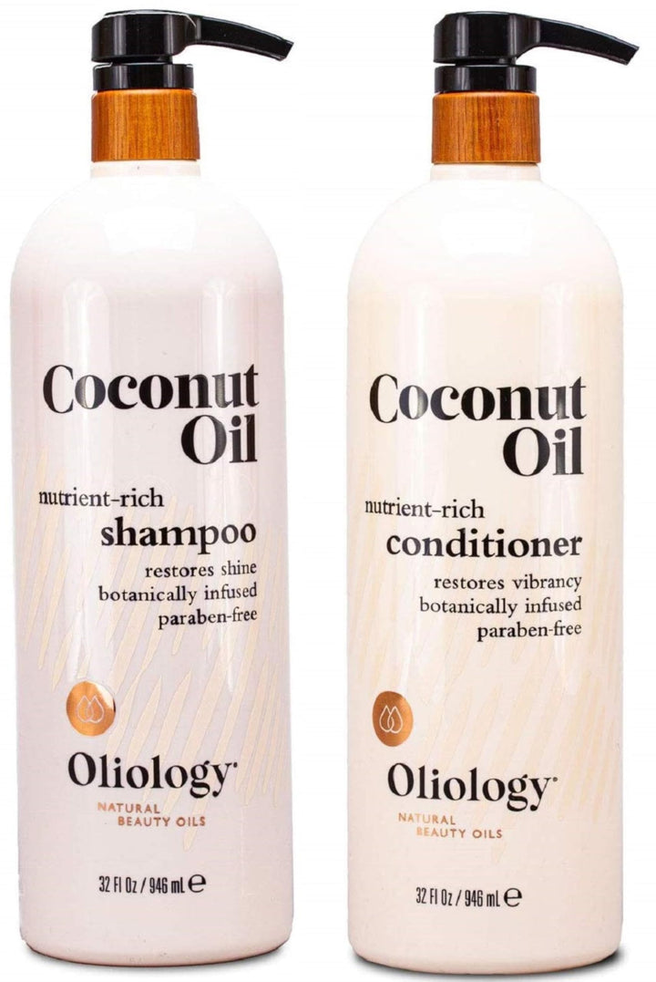 Oliology front packaging showing both shampoo and conditioner for value