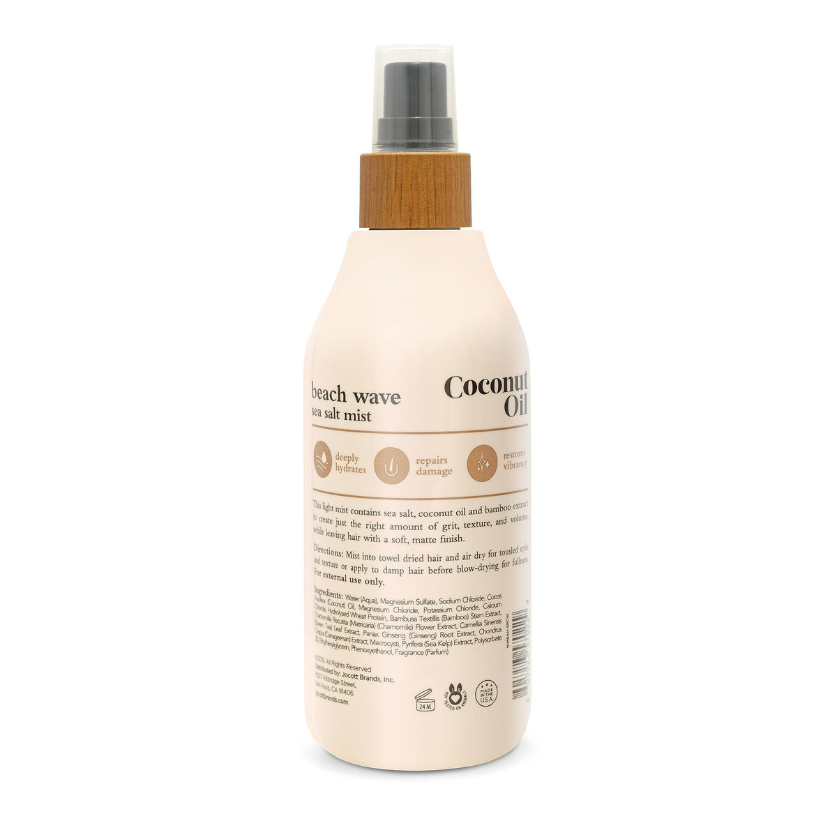 Oliology spray nozzle dispensing fine mist to build volume and texture