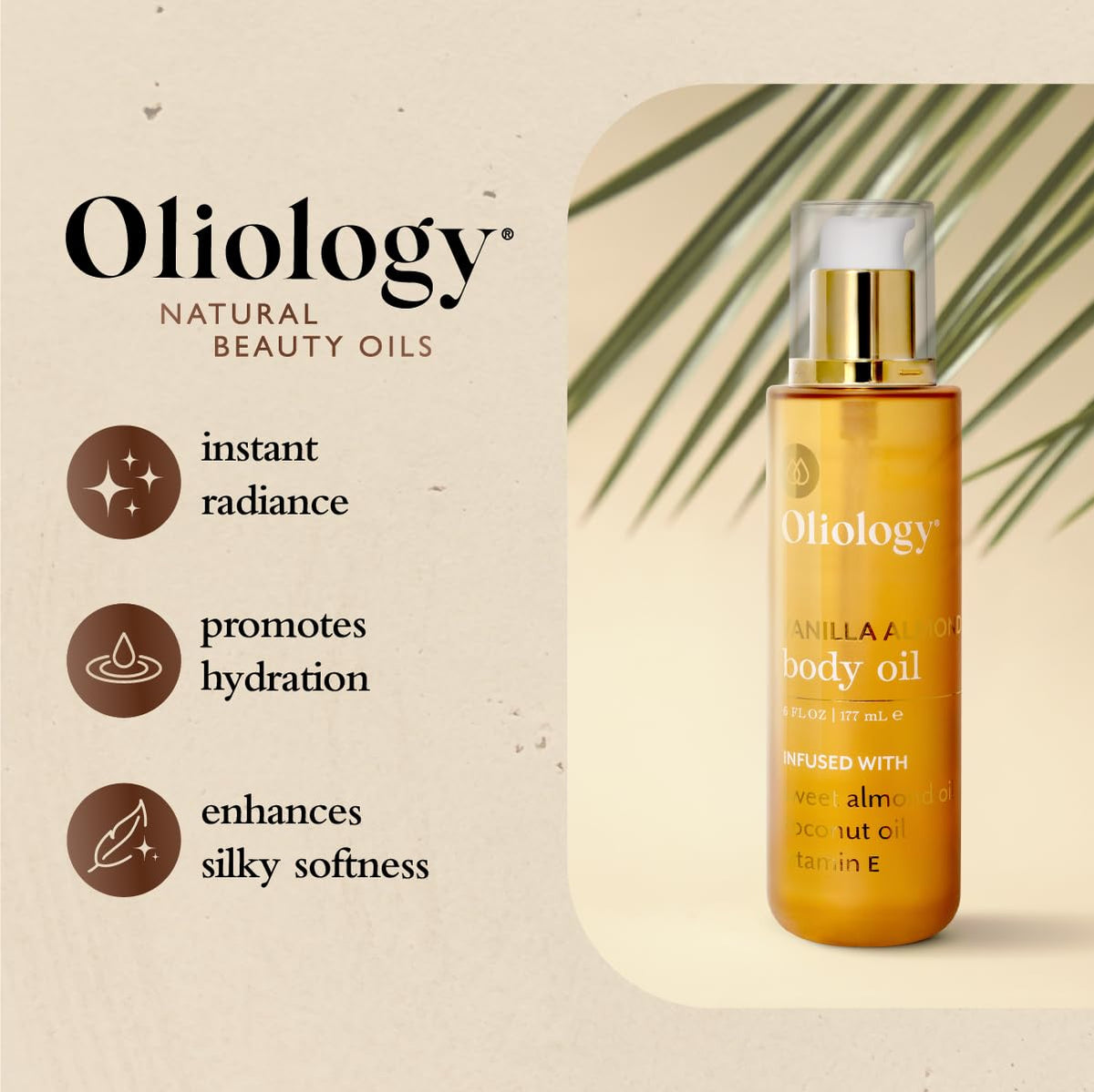Oliology application on hand, shows smooth hydration and quick sinking-in