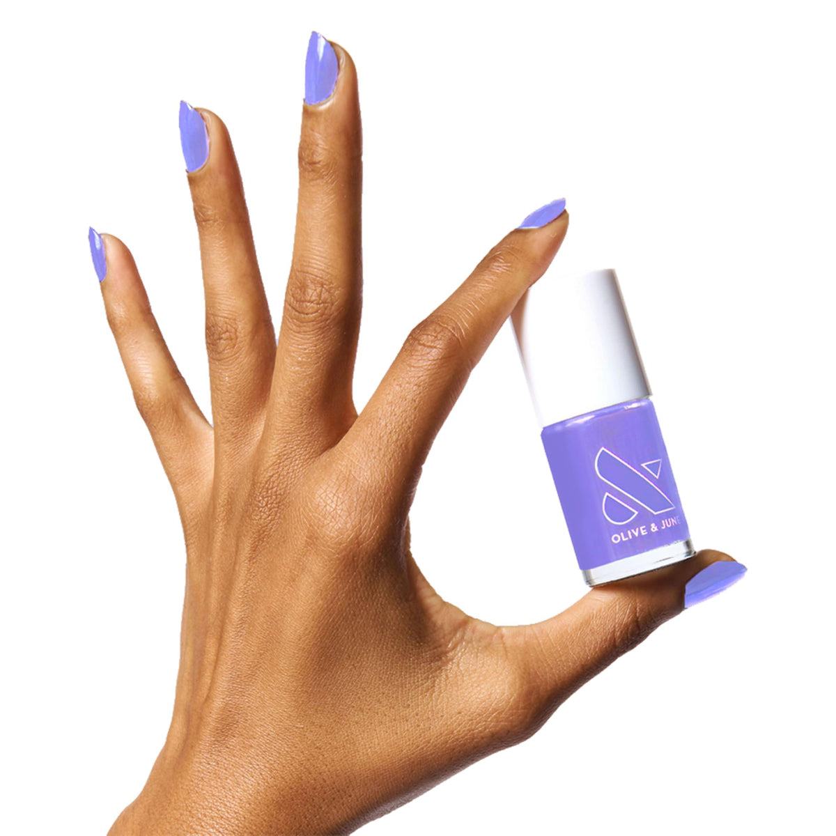 Olive & June front packaging showing bold purple shade benefit of salon-quality color
