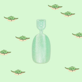 Olive & June adhesive tab wheels displayed to show no-glue, mess-free application